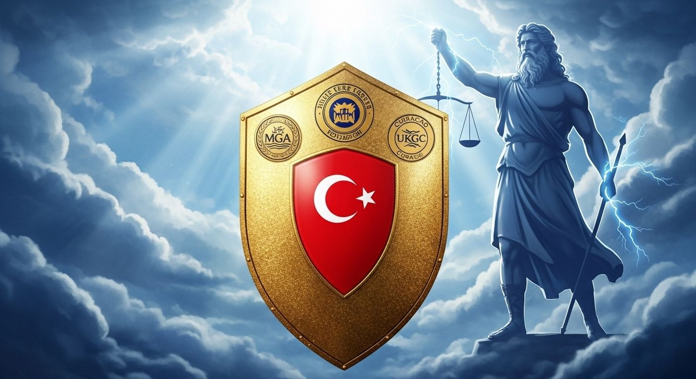 Adil oyun ve lisans güvencesini temsil eden sembolik kalkan